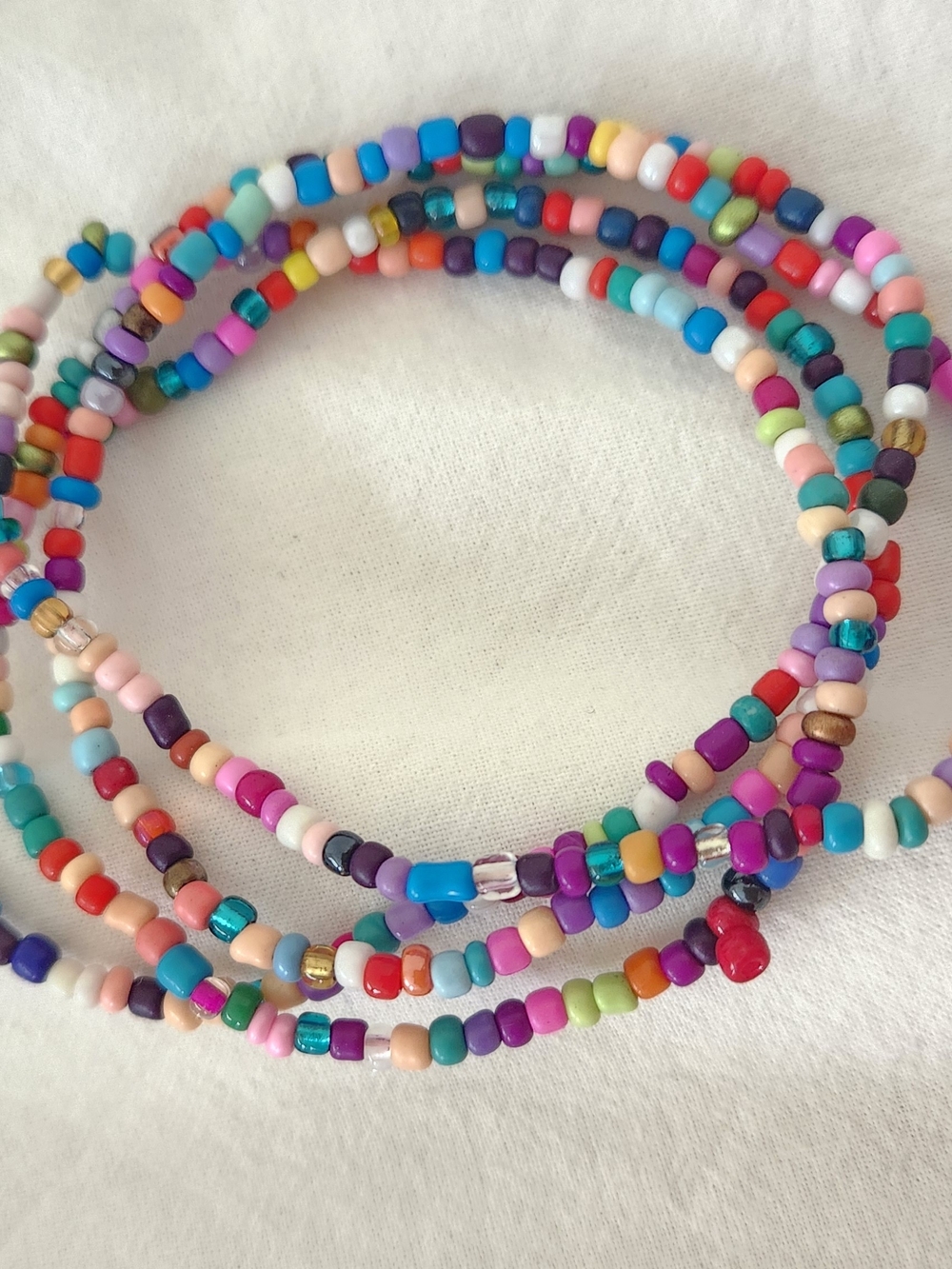 Multicolor Bead Stretch Bracelet / Waist Bracelet /ankle / Necklace